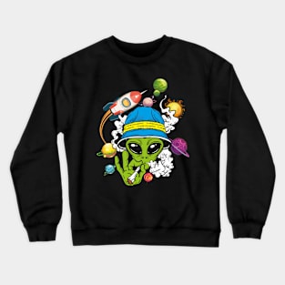 Alien Smoking Weed Crewneck Sweatshirt